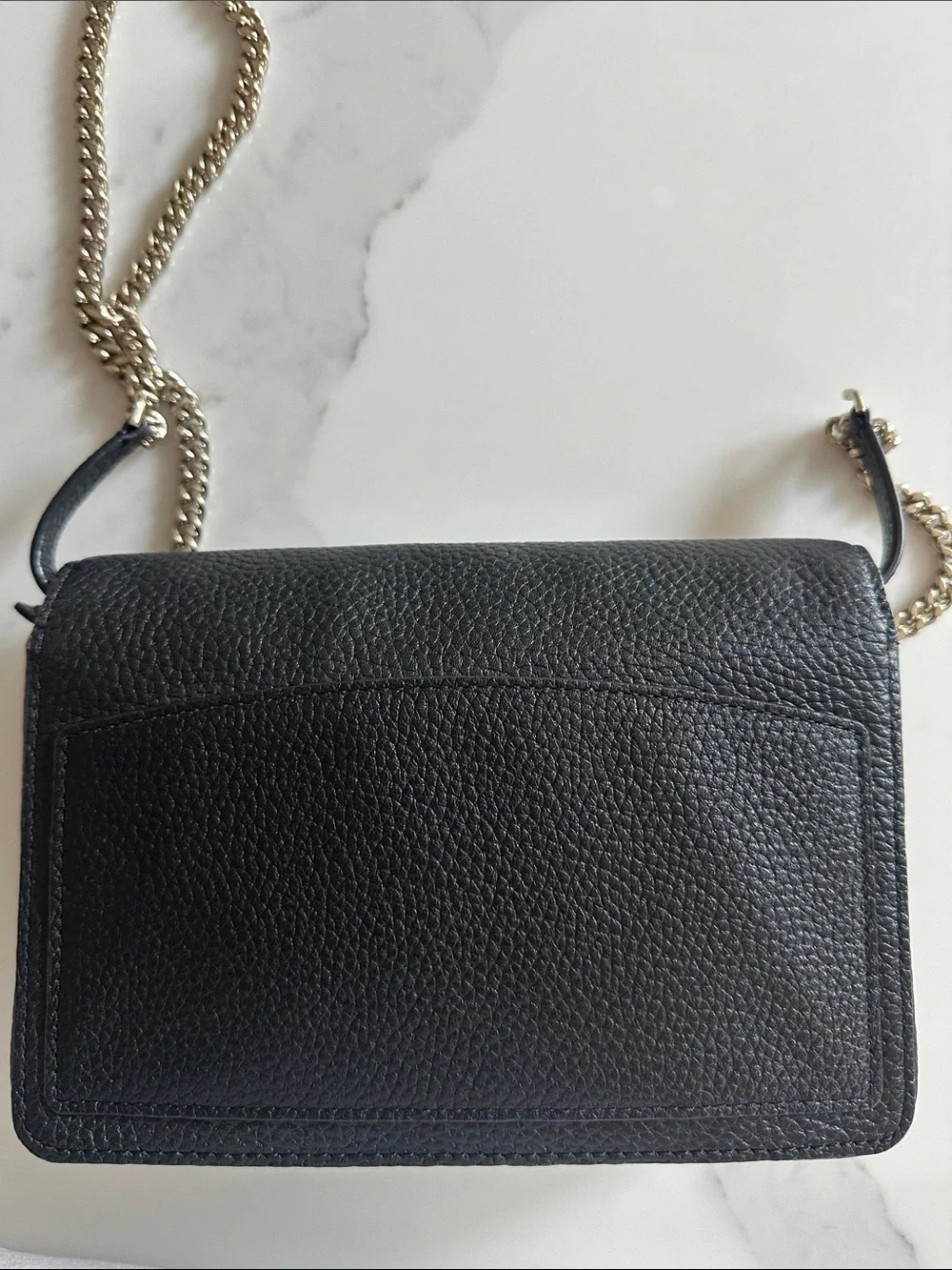 Kate Spade Black Pebbled Leather Chain Crossbody